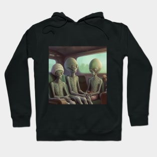 Three Aliens waiting in ship Hoodie